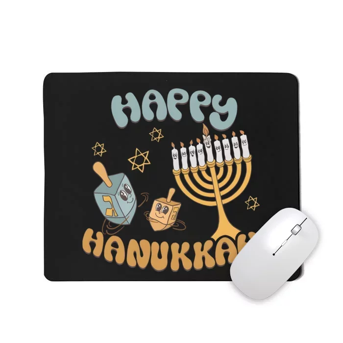 Retro Happy Hanukkah Holiday Jewish Saying Mousepad