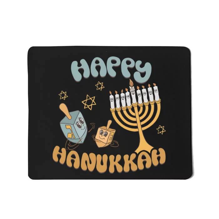 Retro Happy Hanukkah Holiday Jewish Saying Mousepad