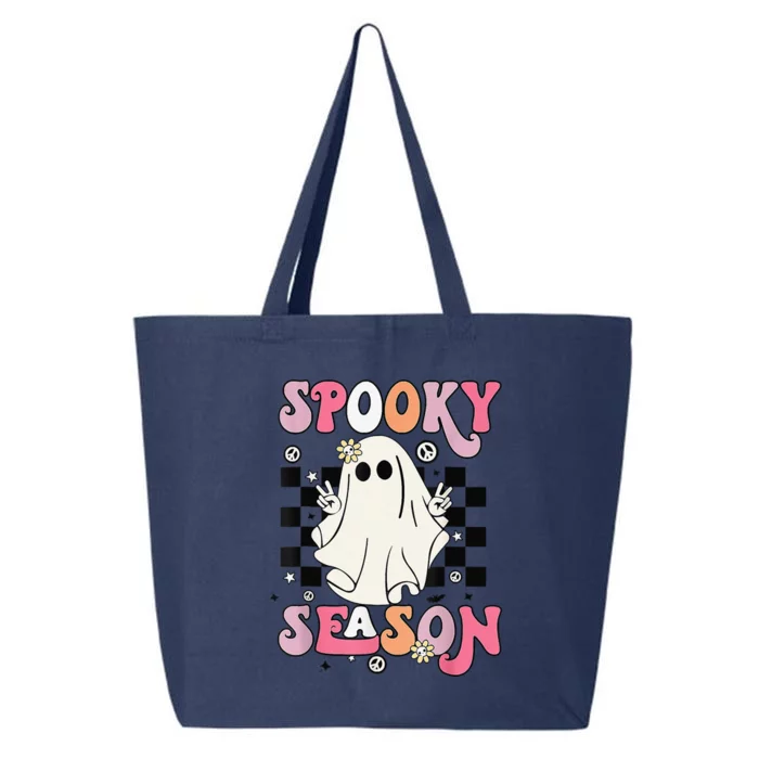 Retro Hippie Halloween Cute Ghost Spooky Season Funny Gifts 25L Jumbo Tote