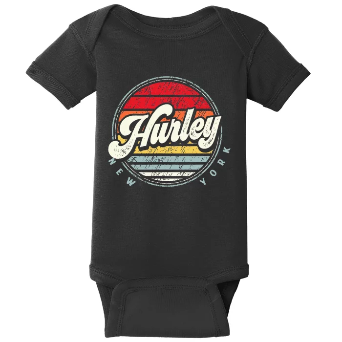 Retro Hurley Home State Cool 70s Style Sunset Baby Bodysuit