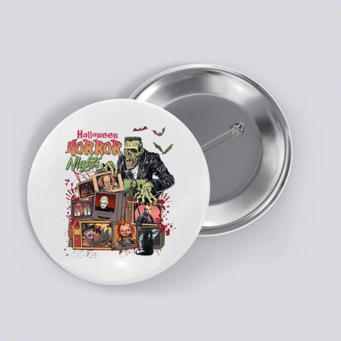 Retro Halloween Horror Night All Characters Button