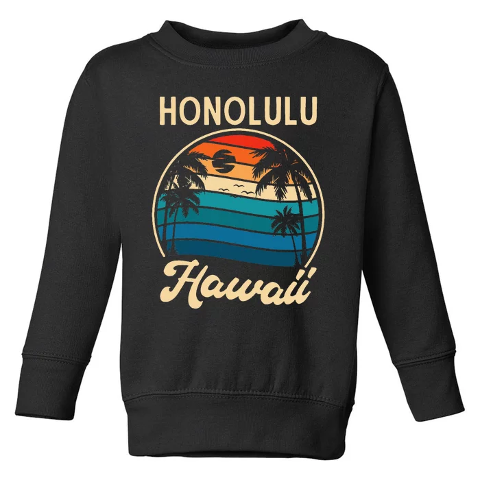 Retro Honolulu Hawaii Toddler Sweatshirt