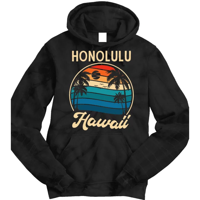 Retro Honolulu Hawaii Tie Dye Hoodie