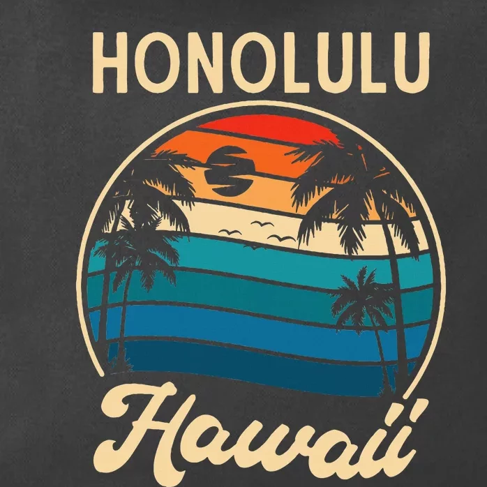 Retro Honolulu Hawaii Zip Tote Bag