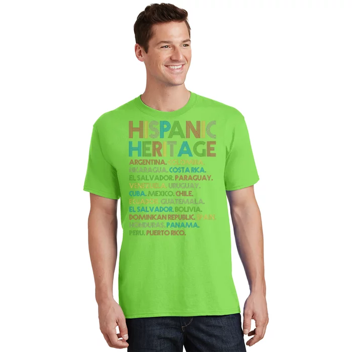 Retro Hispanic Heritage Month Countries T-Shirt