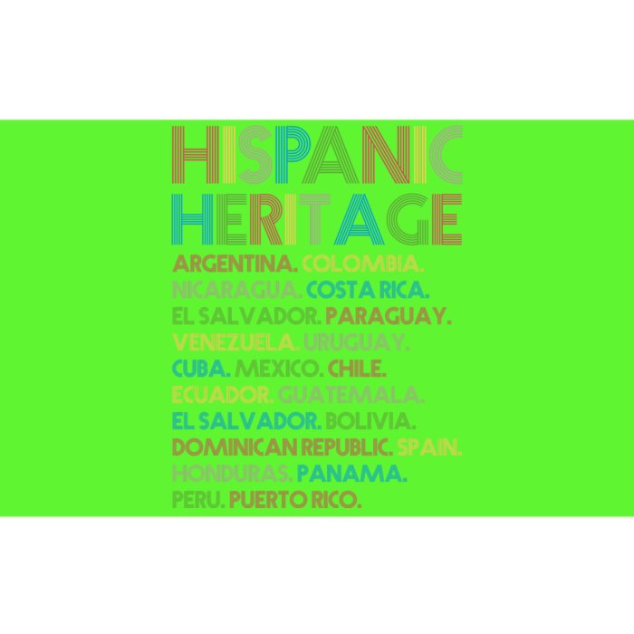 Retro Hispanic Heritage Month Countries Bumper Sticker