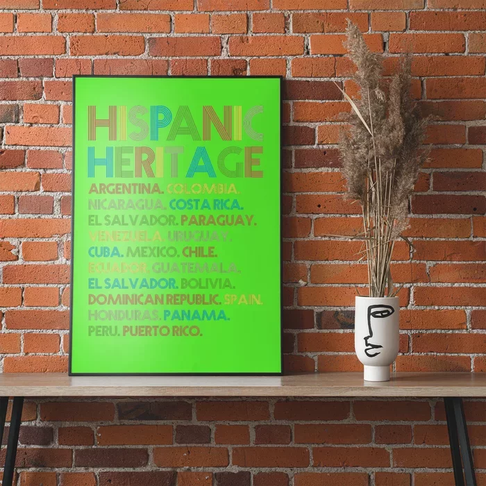 Retro Hispanic Heritage Month Countries Poster