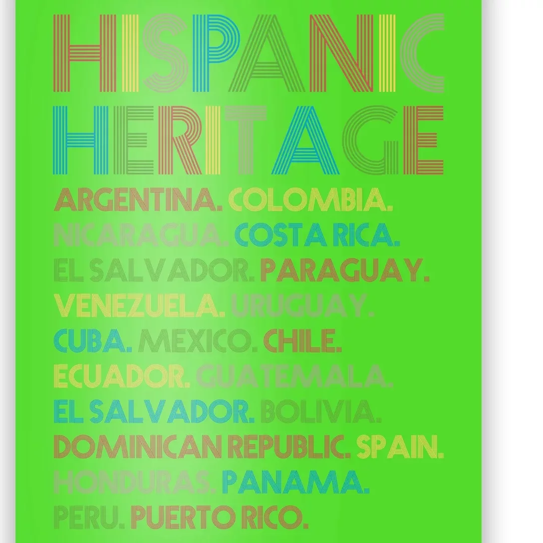 Retro Hispanic Heritage Month Countries Poster