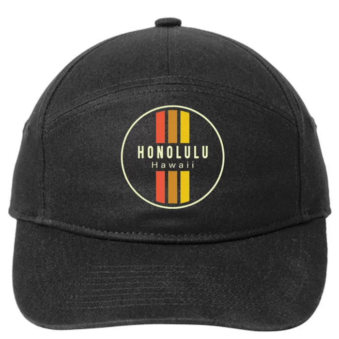 Retro Honolulu Hawaii 7-Panel Snapback Hat