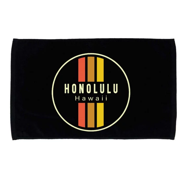 Retro Honolulu Hawaii Microfiber Hand Towel