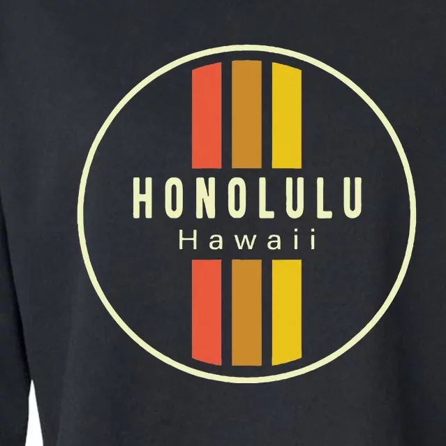 Retro Honolulu Hawaii Cropped Pullover Crew