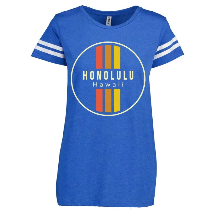 Retro Honolulu Hawaii Enza Ladies Jersey Football T-Shirt