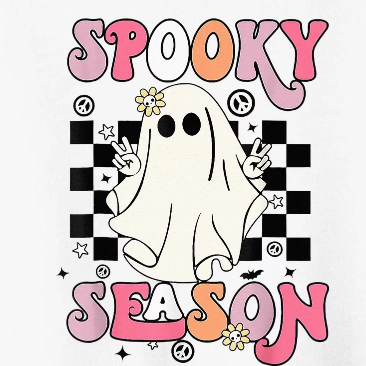 Retro Hippie Halloween Cute Ghost Spooky Season Funny Gifts Toddler T-Shirt