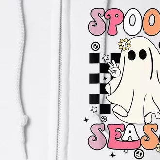 Retro Hippie Halloween Cute Ghost Spooky Season Funny Gifts Full Zip Hoodie