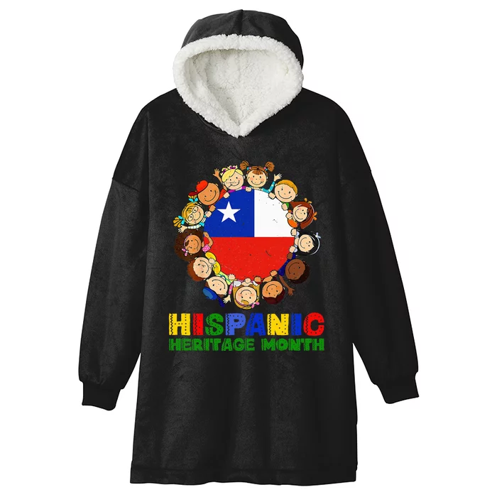 retro Hispanic Heritage Month Chile Hooded Wearable Blanket