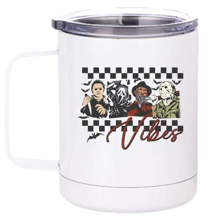 Retro Halloween Horror Sublimation Spooky Vibes Front & Back 12oz Stainless Steel Tumbler Cup