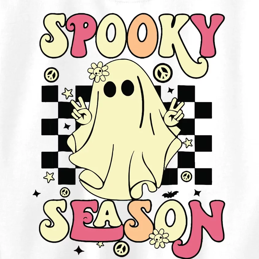 Retro Hippie Halloween Cute Ghost Spooky Season Funny Gifts Kids Sweatshirt