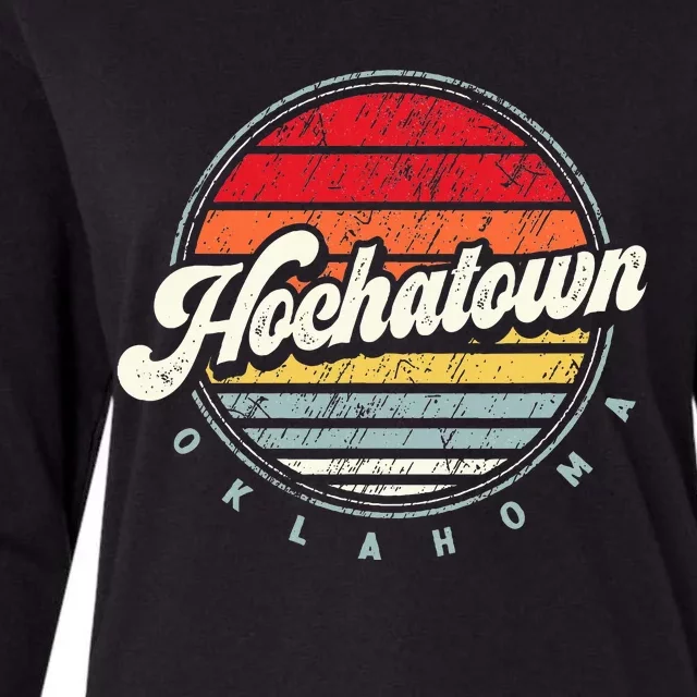 Retro Hochatown Home State Cool 70s Style Sunset Womens Cotton Relaxed Long Sleeve T-Shirt