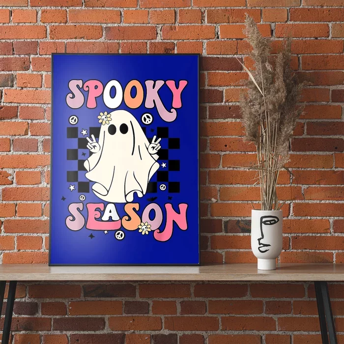 Retro Hippie Halloween Cute Ghost Spooky Season Funny Funny Gift Poster