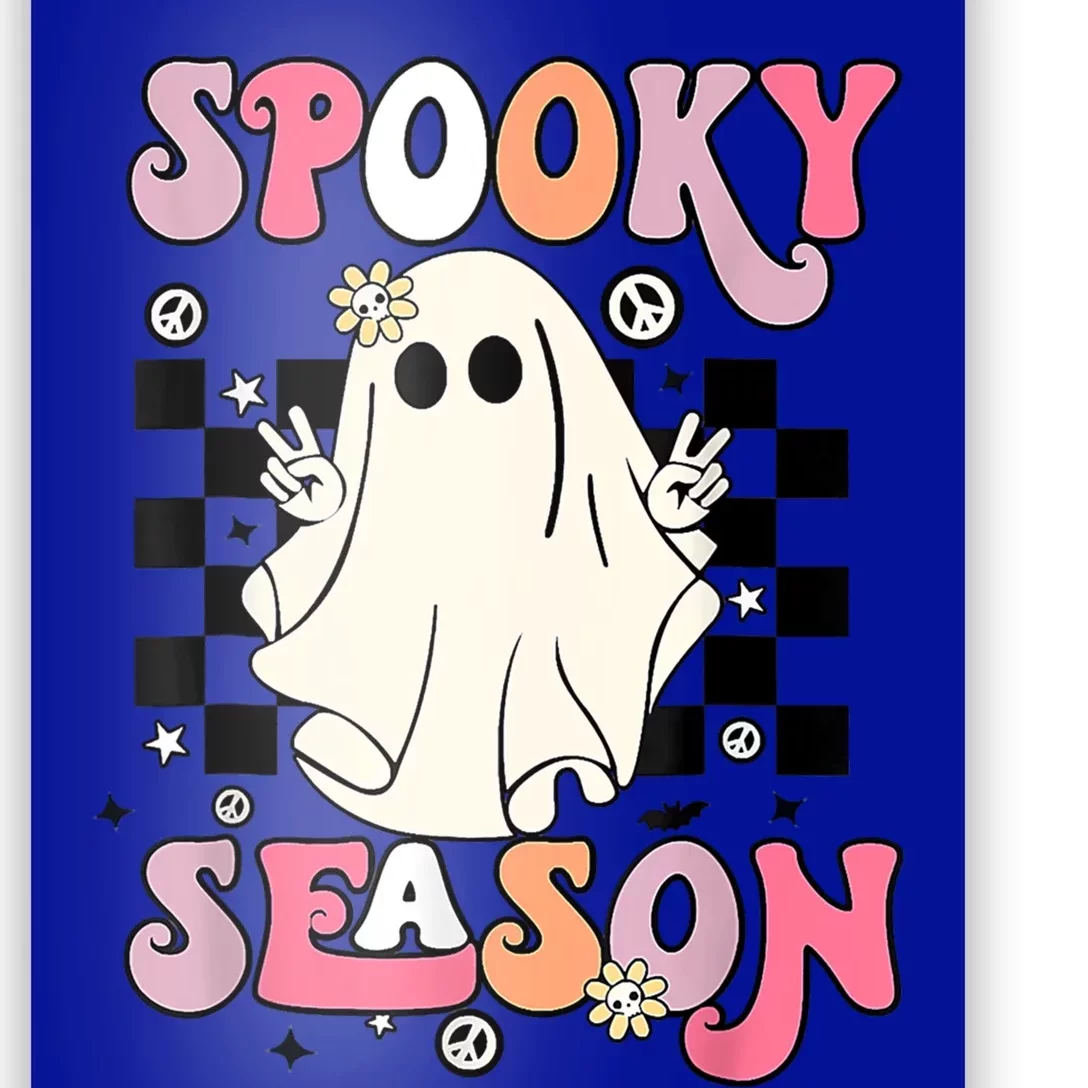 Retro Hippie Halloween Cute Ghost Spooky Season Funny Funny Gift Poster