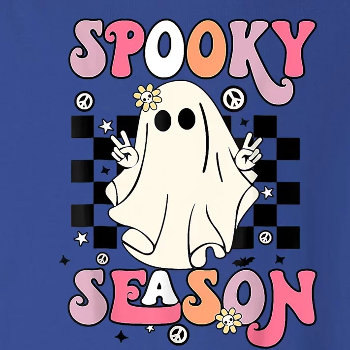 Retro Hippie Halloween Cute Ghost Spooky Season Funny Funny Gift Toddler Long Sleeve Shirt