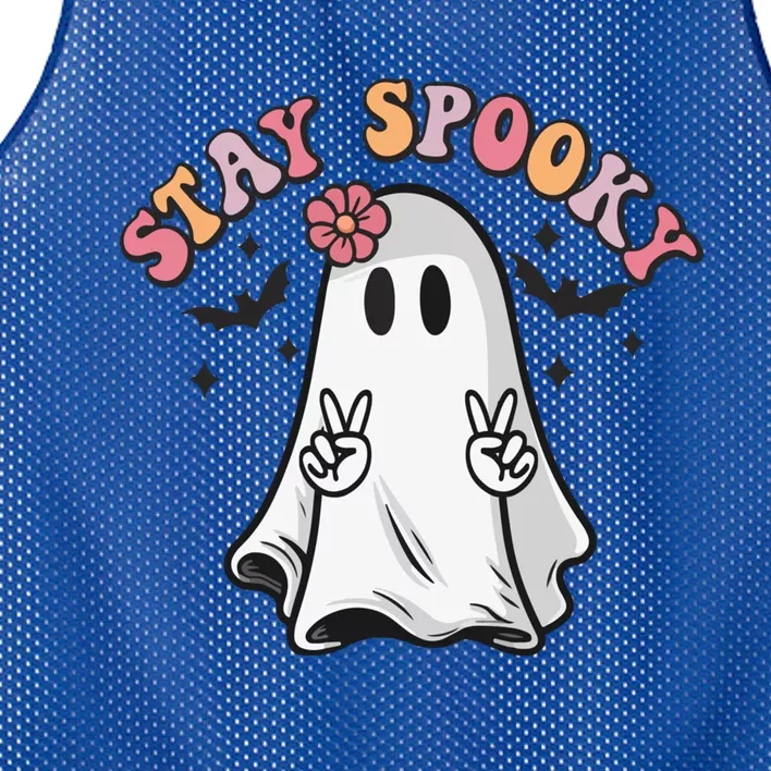 Retro Hippie Halloween Cute Ghost Stay Spooky Gift Mesh Reversible Basketball Jersey Tank