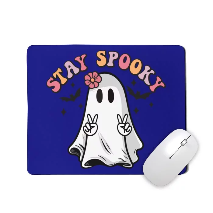 Retro Hippie Halloween Cute Ghost Stay Spooky Gift Mousepad