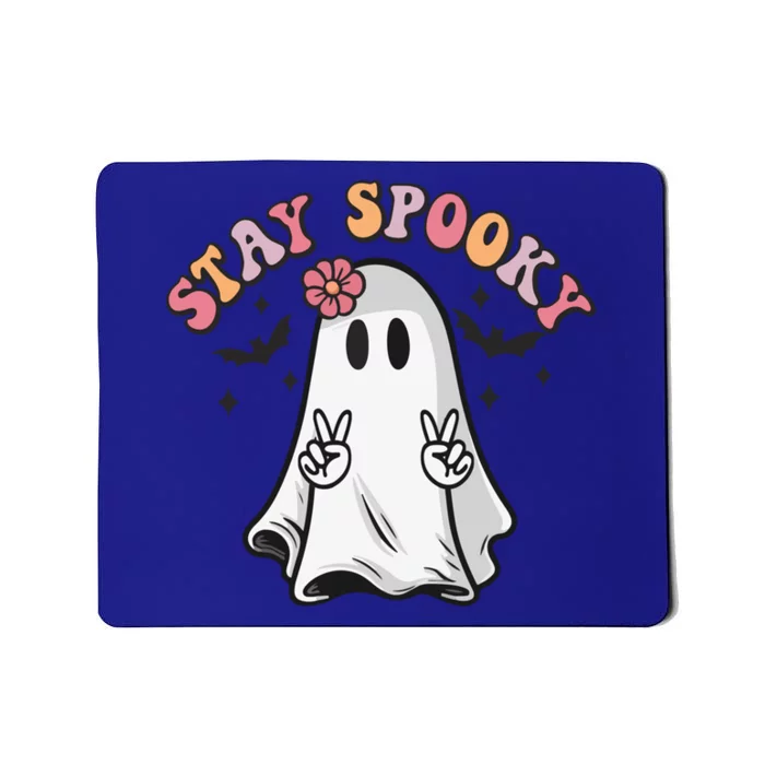 Retro Hippie Halloween Cute Ghost Stay Spooky Gift Mousepad