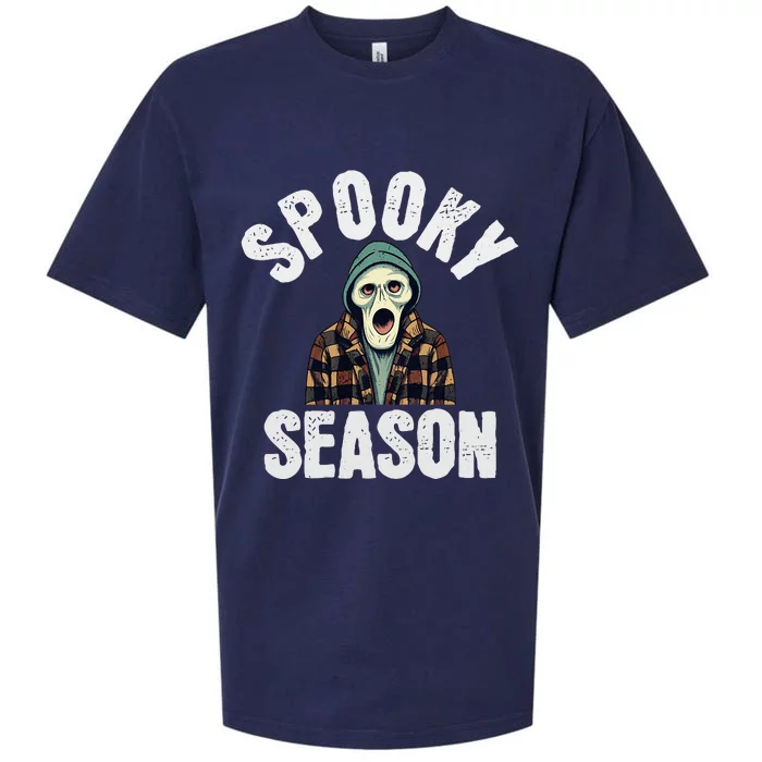 Retro Hippie Halloween Cute Ghost Spooky Season Funny Gifts Sueded Cloud Jersey T-Shirt