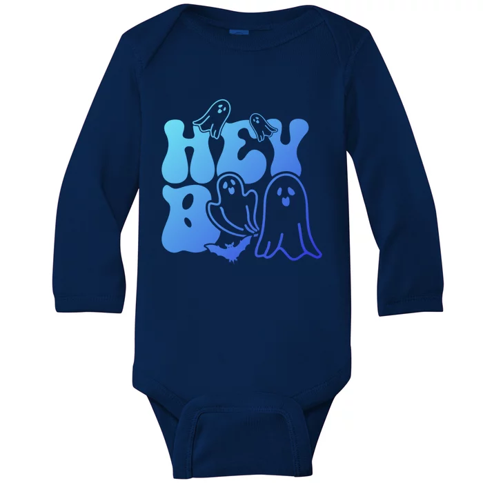 Retro Halloween Hey Boo Cool Gift Baby Long Sleeve Bodysuit