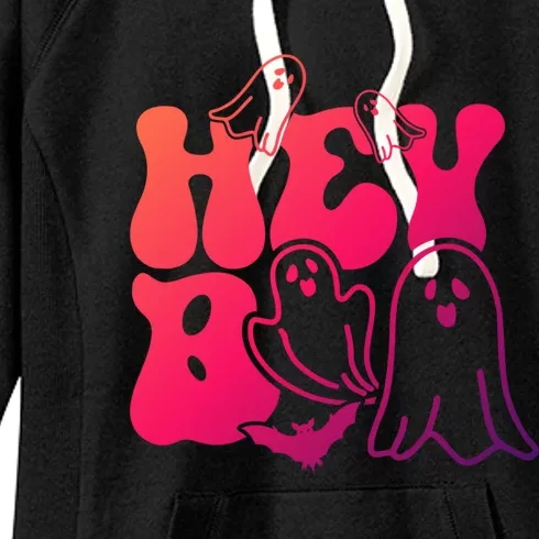 Retro Halloween Hey Boo Cool Gift Women's Fleece Hoodie