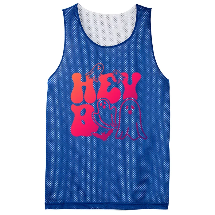 Retro Halloween Hey Boo Cool Gift Mesh Reversible Basketball Jersey Tank