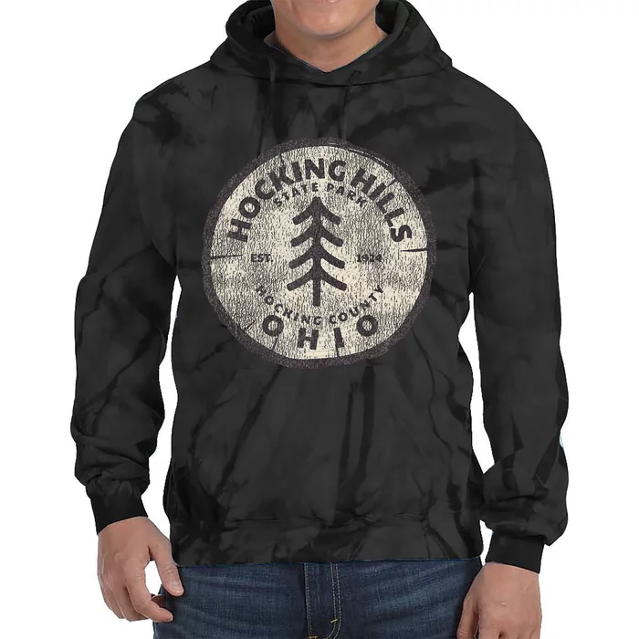 Retro Hocking Hills State Park Souvenir Tie Dye Hoodie