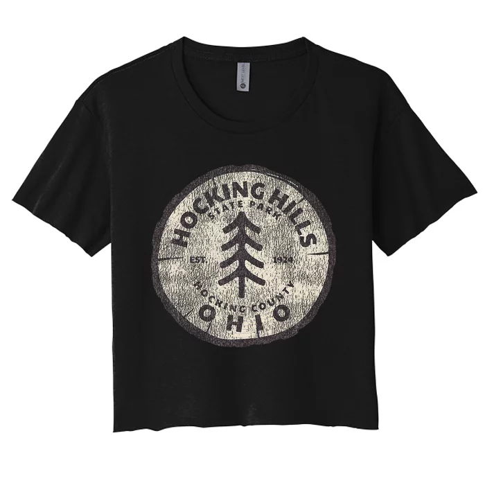 Retro Hocking Hills State Park Souvenir Women's Crop Top Tee