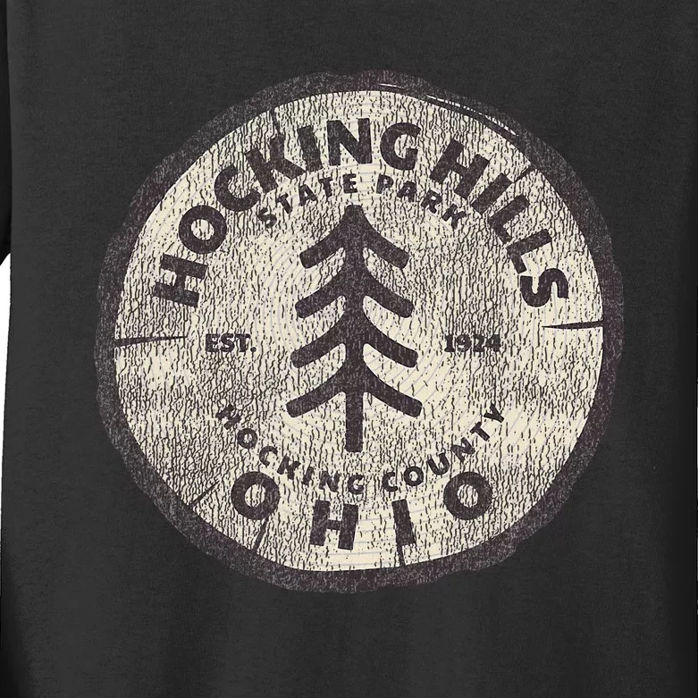 Retro Hocking Hills State Park Souvenir Kids Long Sleeve Shirt