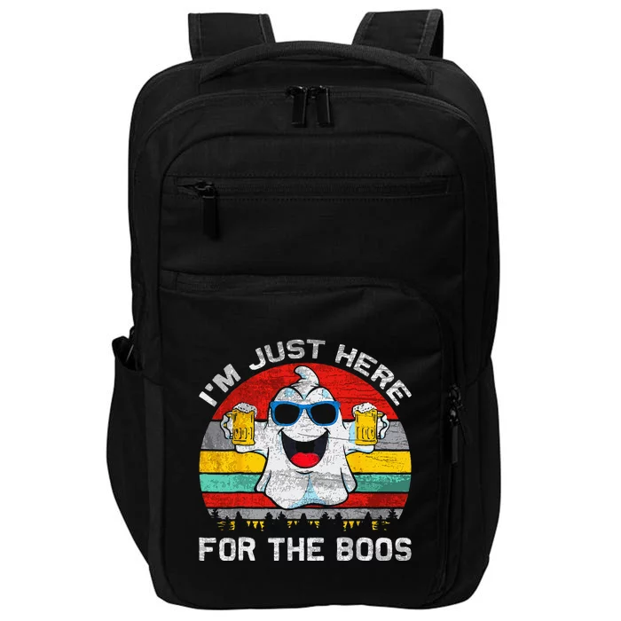 Retro Halloween Im Just Here For The Boos Cute Ghost Beer Impact Tech Backpack