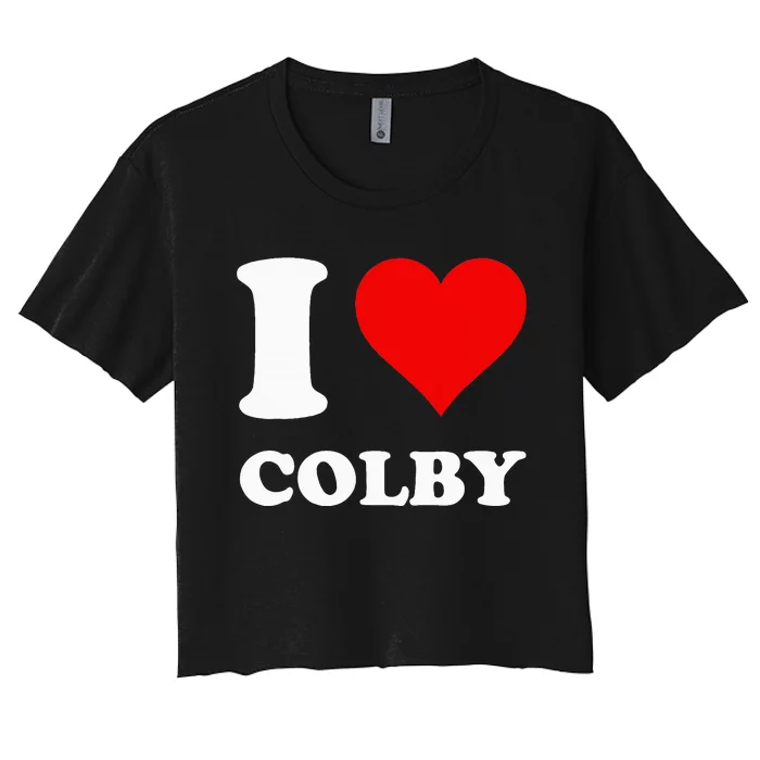 Red Heart I Love Colby Women's Crop Top Tee