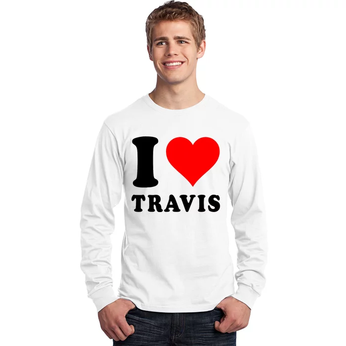 Red Heart I Love Travis Long Sleeve Shirt