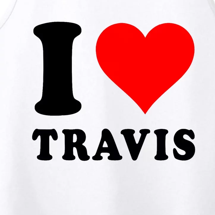 Red Heart I Love Travis Performance Tank