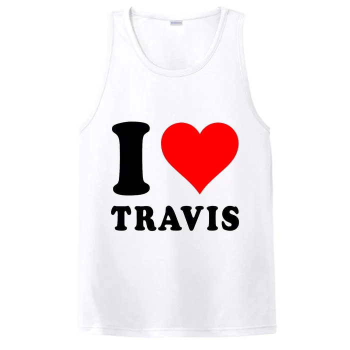 Red Heart I Love Travis Performance Tank