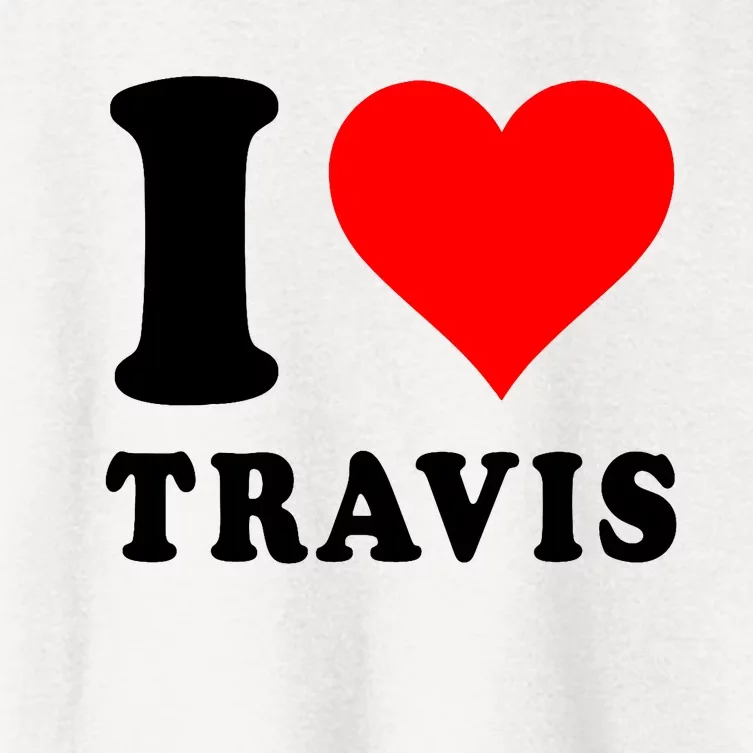 Red Heart I Love Travis Women's Crop Top Tee