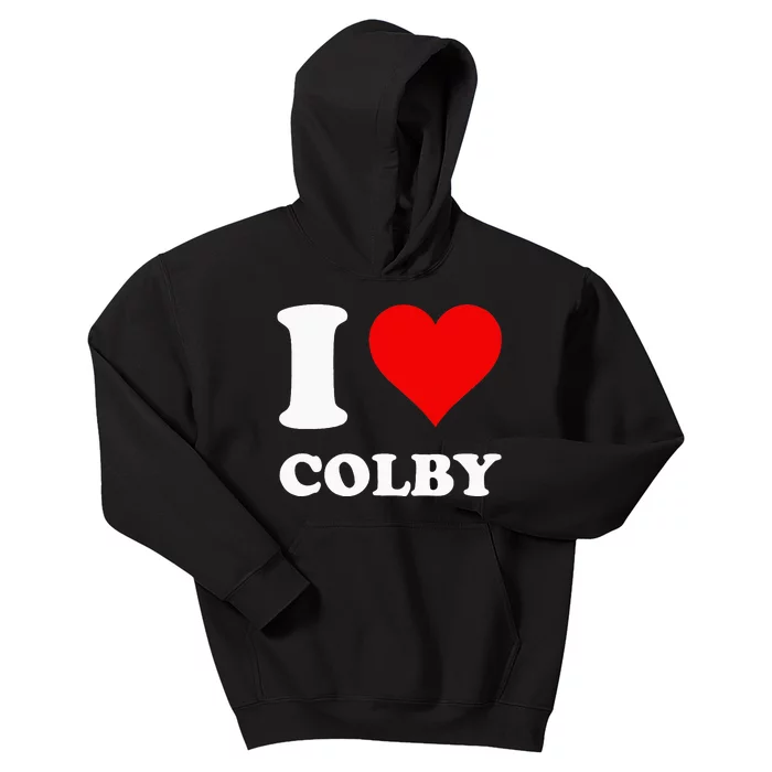 Red Heart I Love Colby Kids Hoodie