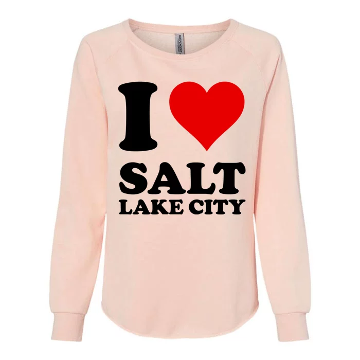 Red Heart I Love Salt Lake City Womens California Wash Sweatshirt