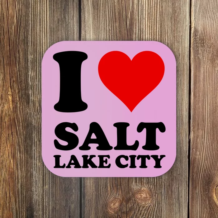 Red Heart I Love Salt Lake City Coaster