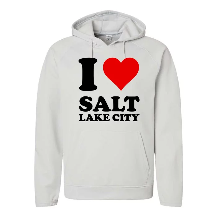 Red Heart I Love Salt Lake City Performance Fleece Hoodie