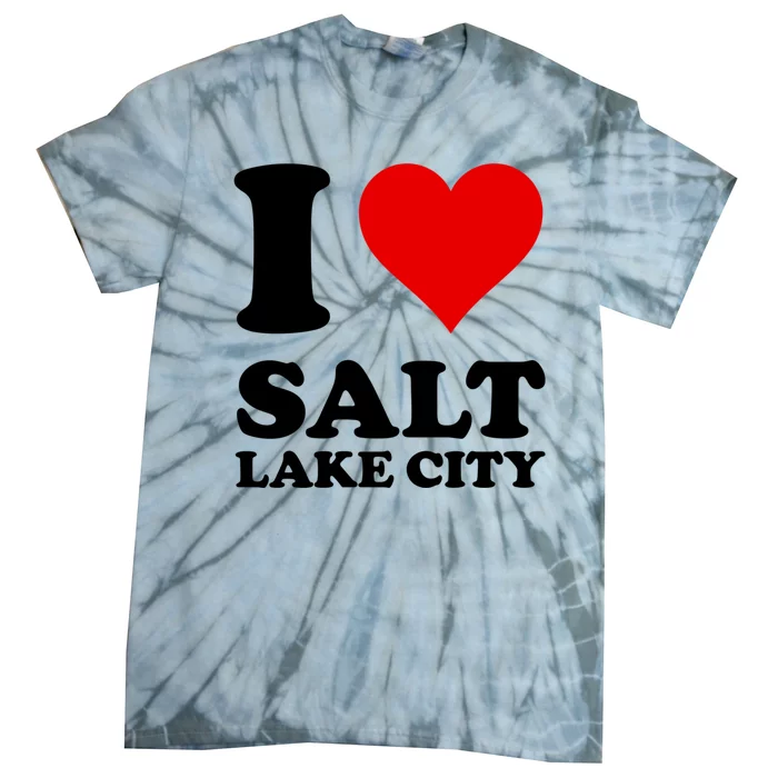 Red Heart I Love Salt Lake City Tie-Dye T-Shirt