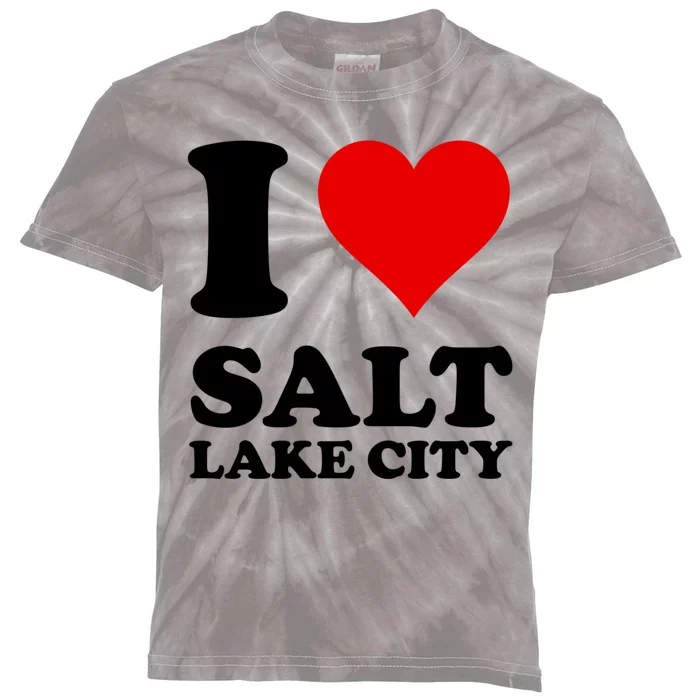 Red Heart I Love Salt Lake City Kids Tie-Dye T-Shirt