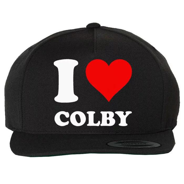 Red Heart I Love Colby Wool Snapback Cap