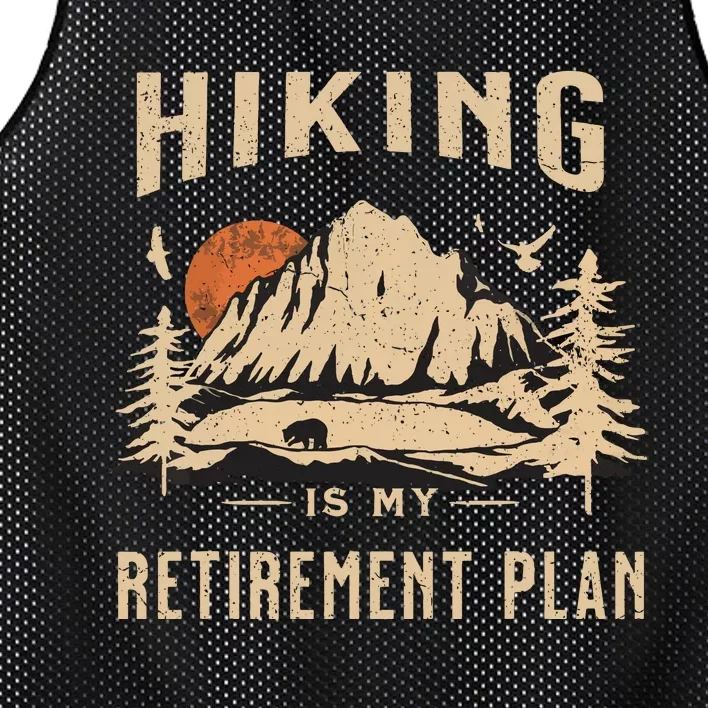 Retro Hiking Is My Retirement Plan Funny Hiking Gift Mesh Reversible Basketball Jersey Tank