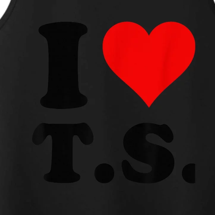 red heart i love ts Performance Tank